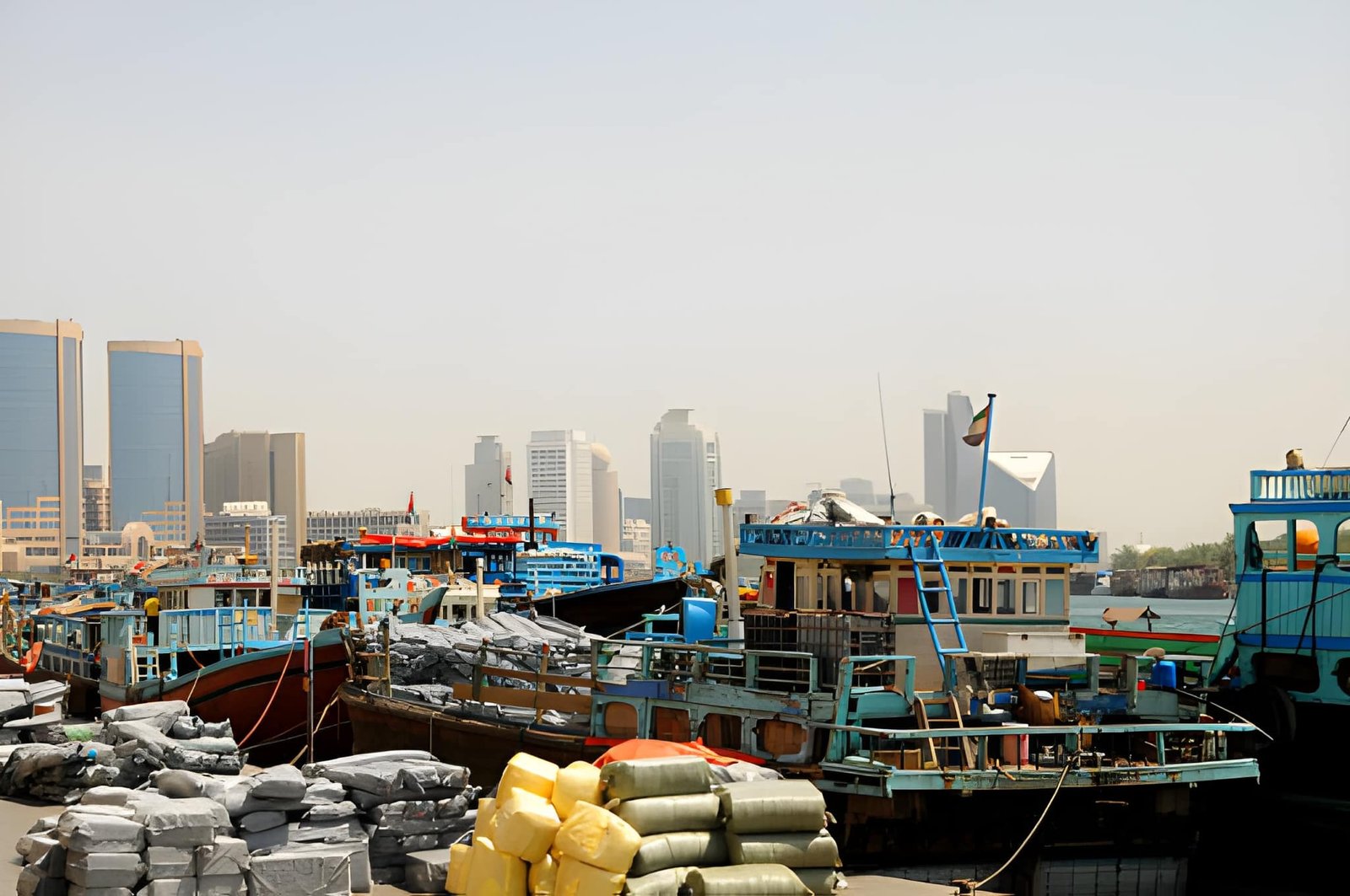 Offshore platform in the Arabian Gulf under bright daylight