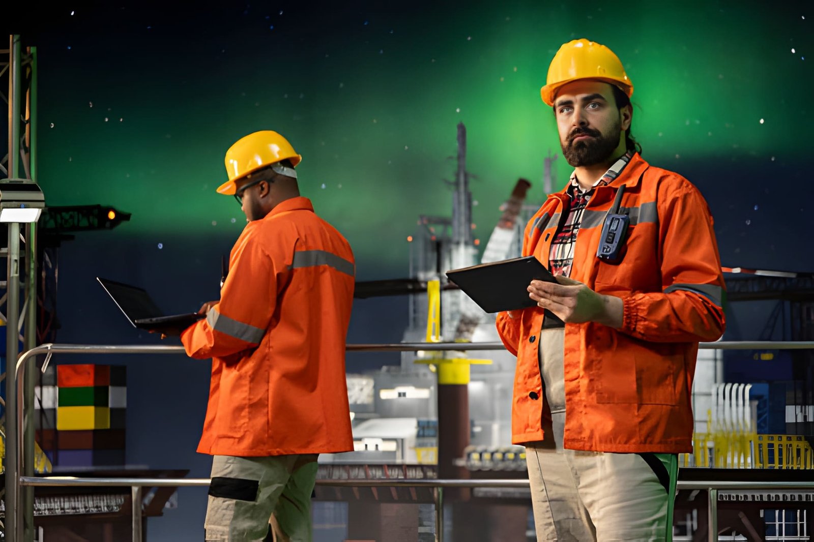 Norwegian control room operators supervising offshore production